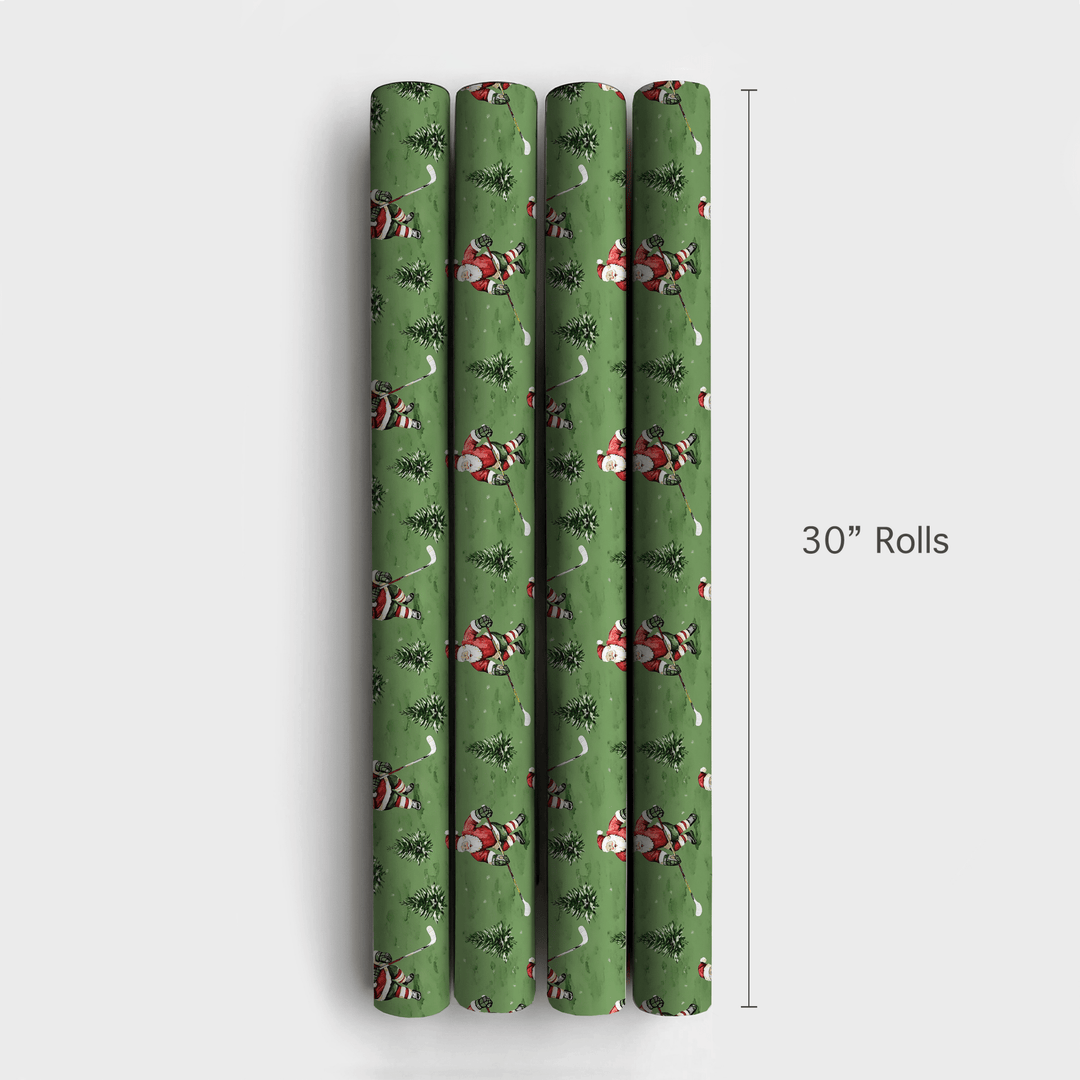 Slapshot Santa - Wrapping Paper - Aspen & Arlo