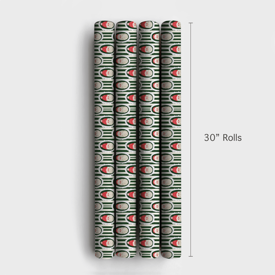 Santa Cameo Stripe - Wrapping Paper - Aspen & Arlo