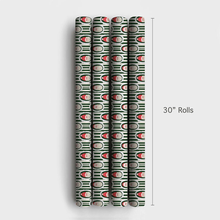 Santa Cameo Stripe - Wrapping Paper - Aspen & Arlo