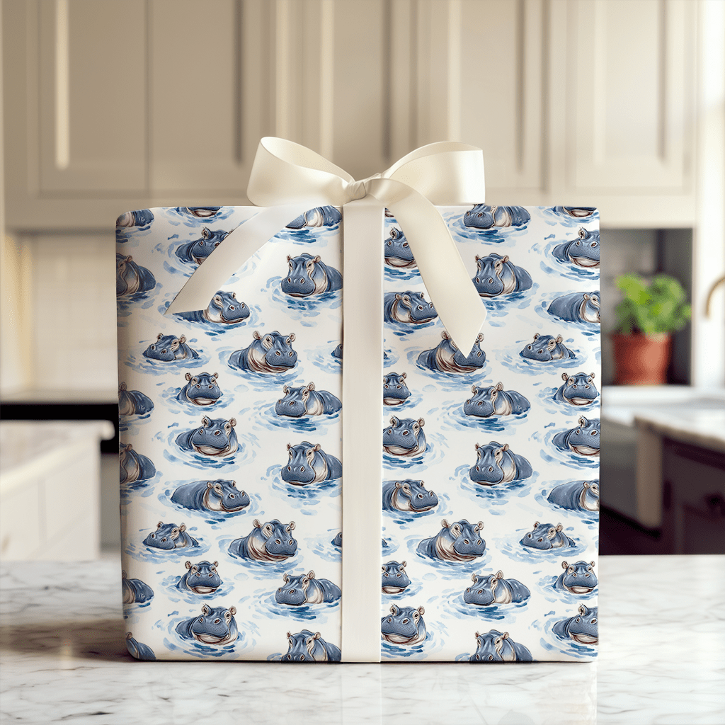 Too Hippo to Handle - Wrapping Paper - Aspen & Arlo
