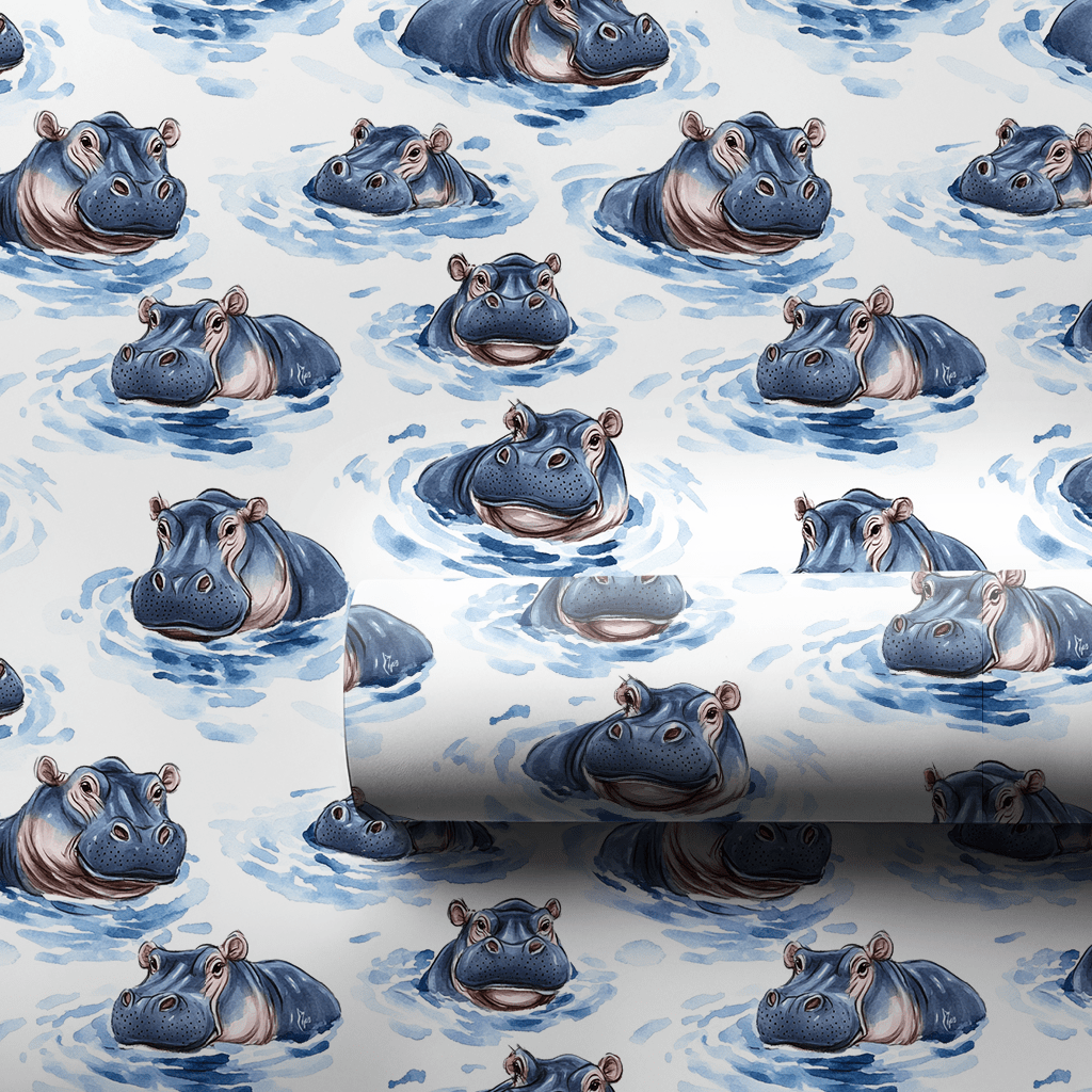 Too Hippo to Handle - Wrapping Paper - Aspen & Arlo