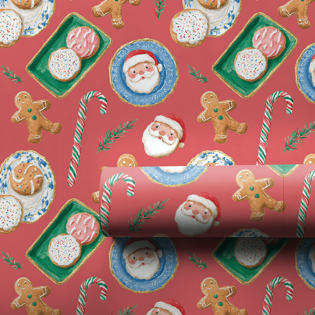 Santa_s Cookie Plate - Wrapping Paper - Aspen & Arlo