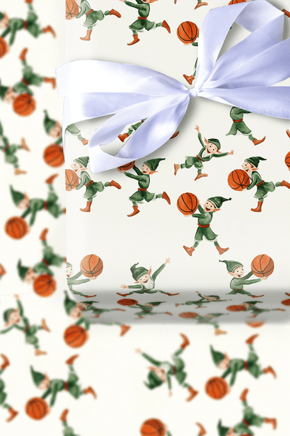 Elf on the Fast Break - Wrapping Paper - Aspen & Arlo