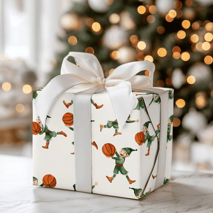 Elf on the Fast Break - Wrapping Paper - Aspen & Arlo