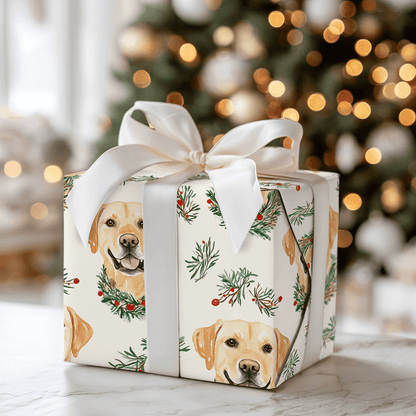 December Dog Wrapping Paper: Christmas Puppy Gift Wrap Wrapping