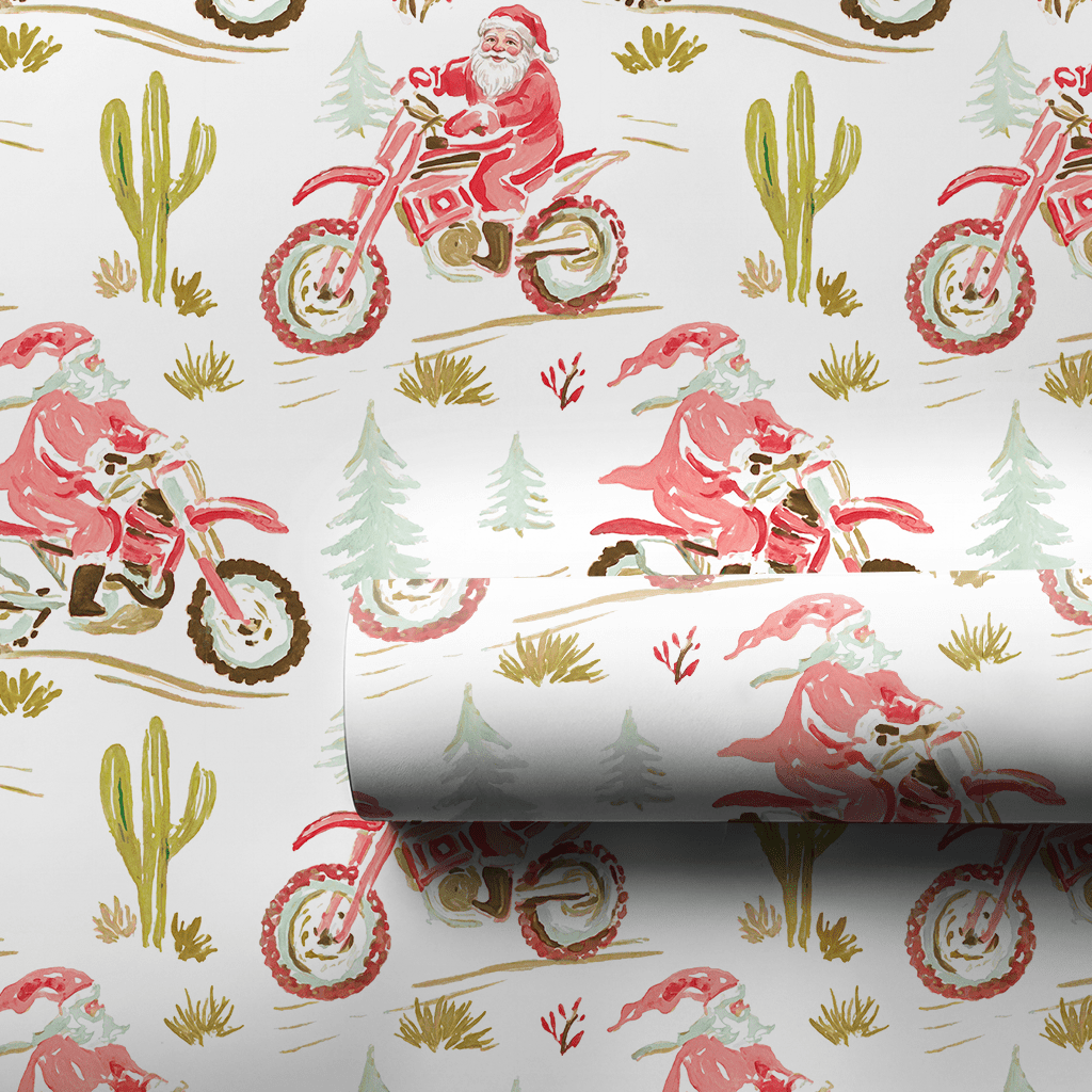 Santa's Victory Lap - Wrapping Paper - Aspen & Arlo