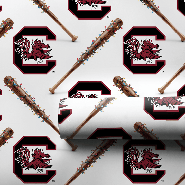 Gamecock Holiday Sluggers - Wrapping Paper - Aspen & Arlo
