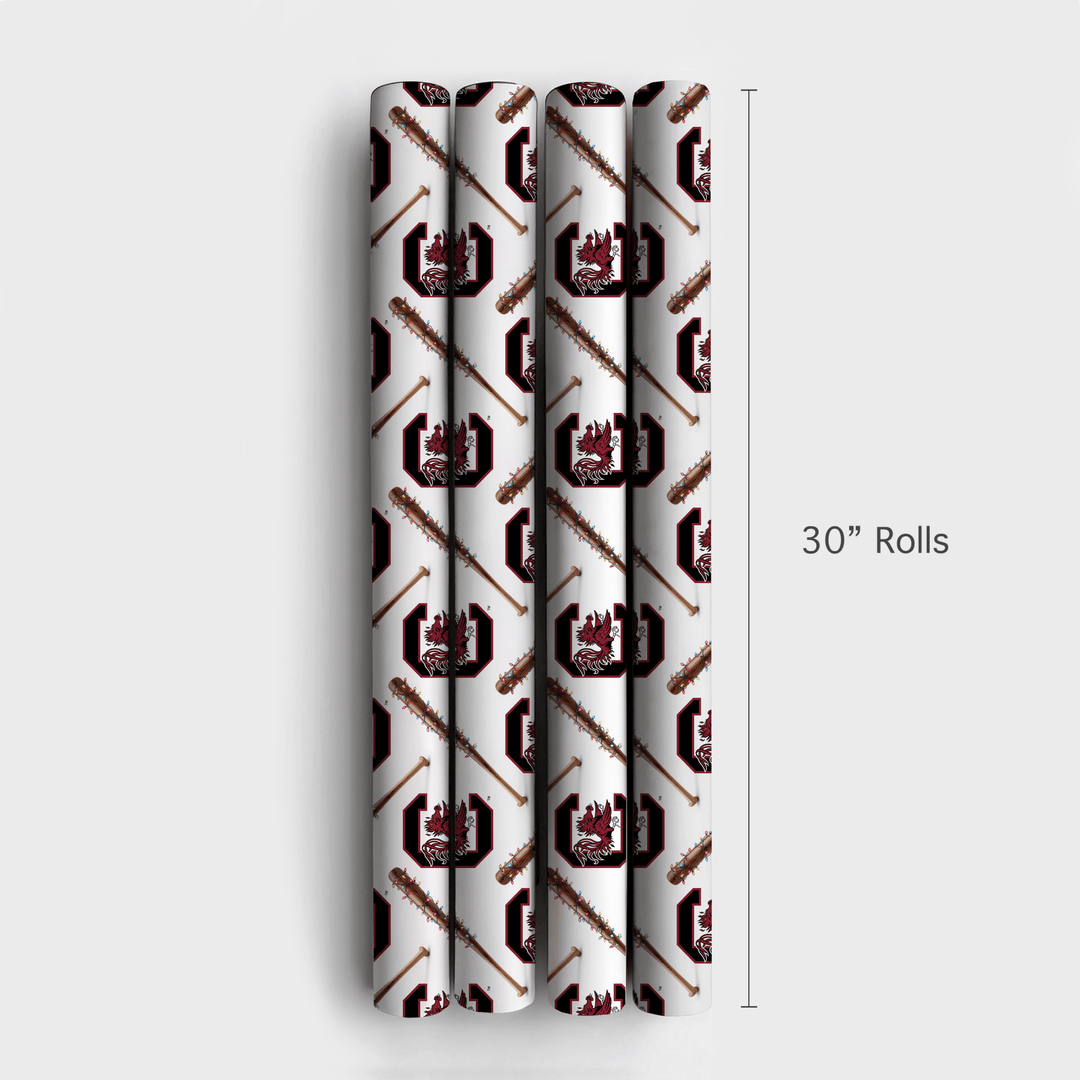 Gamecock Holiday Sluggers - Wrapping Paper - Aspen & Arlo