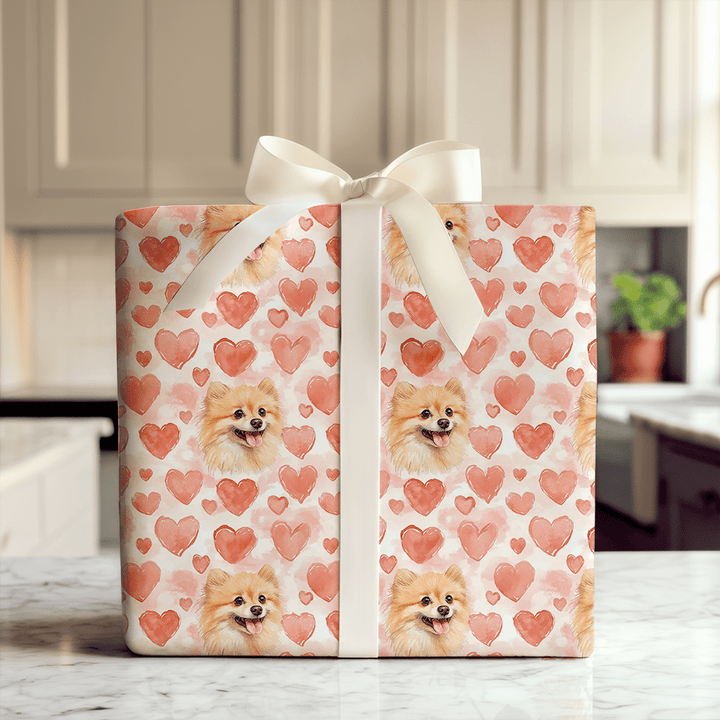 Pomeranian Valentine - Wrapping Paper - Aspen & Arlo