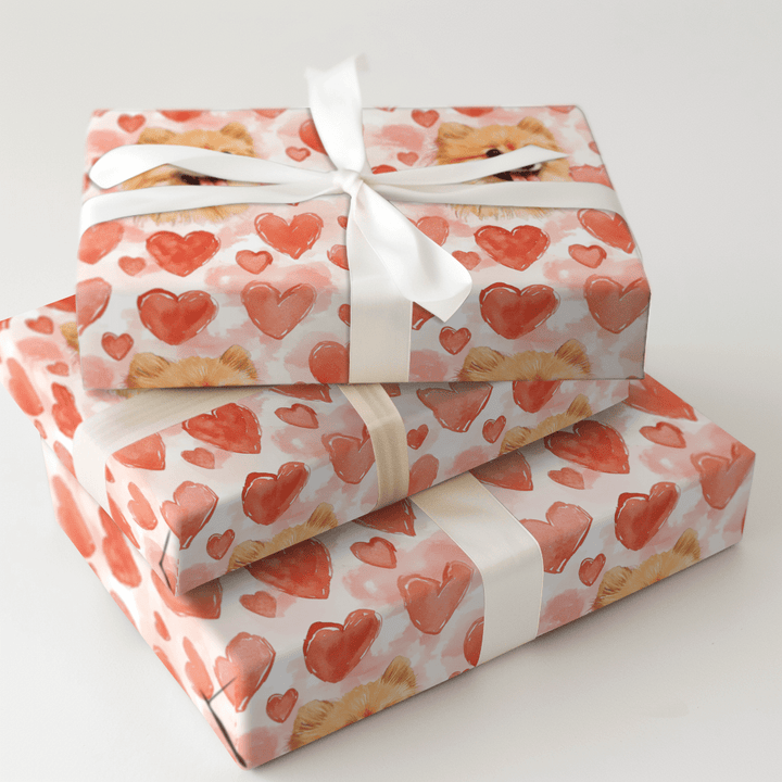 Pomeranian Valentine - Wrapping Paper - Aspen & Arlo