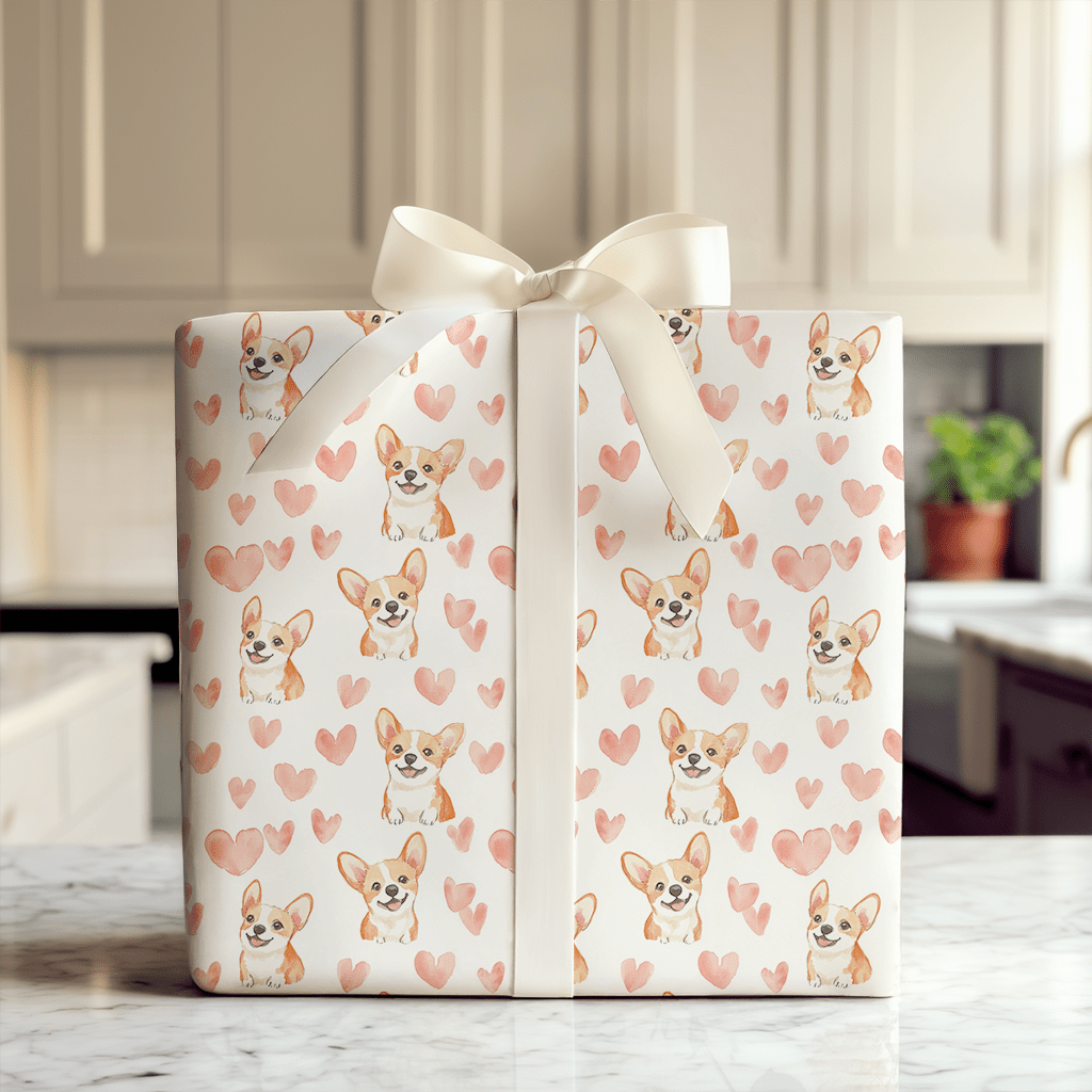 Corgi Valentine - Wrapping Paper - Aspen & Arlo