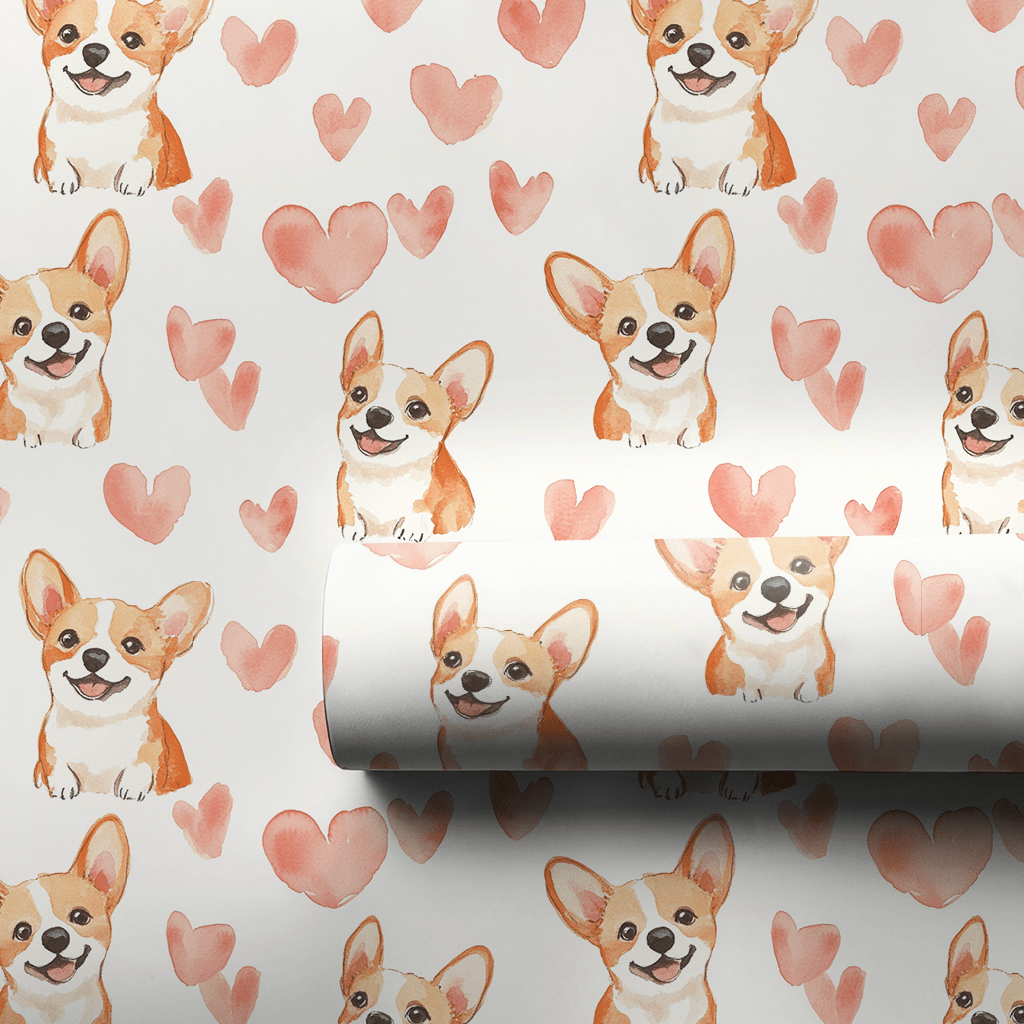Corgi Valentine - Wrapping Paper - Aspen & Arlo