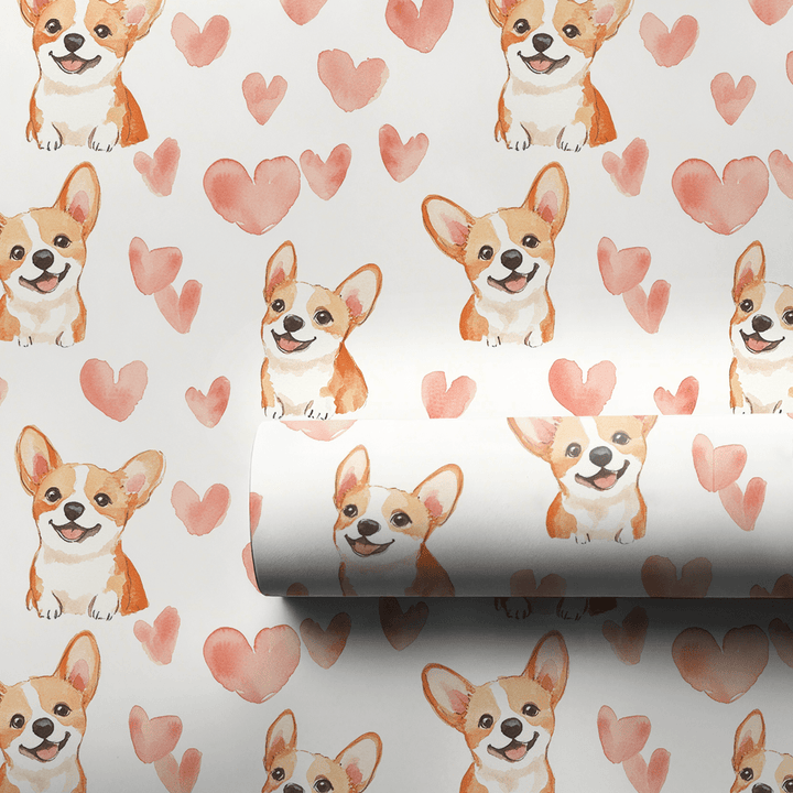 Corgi Valentine - Wrapping Paper - Aspen & Arlo