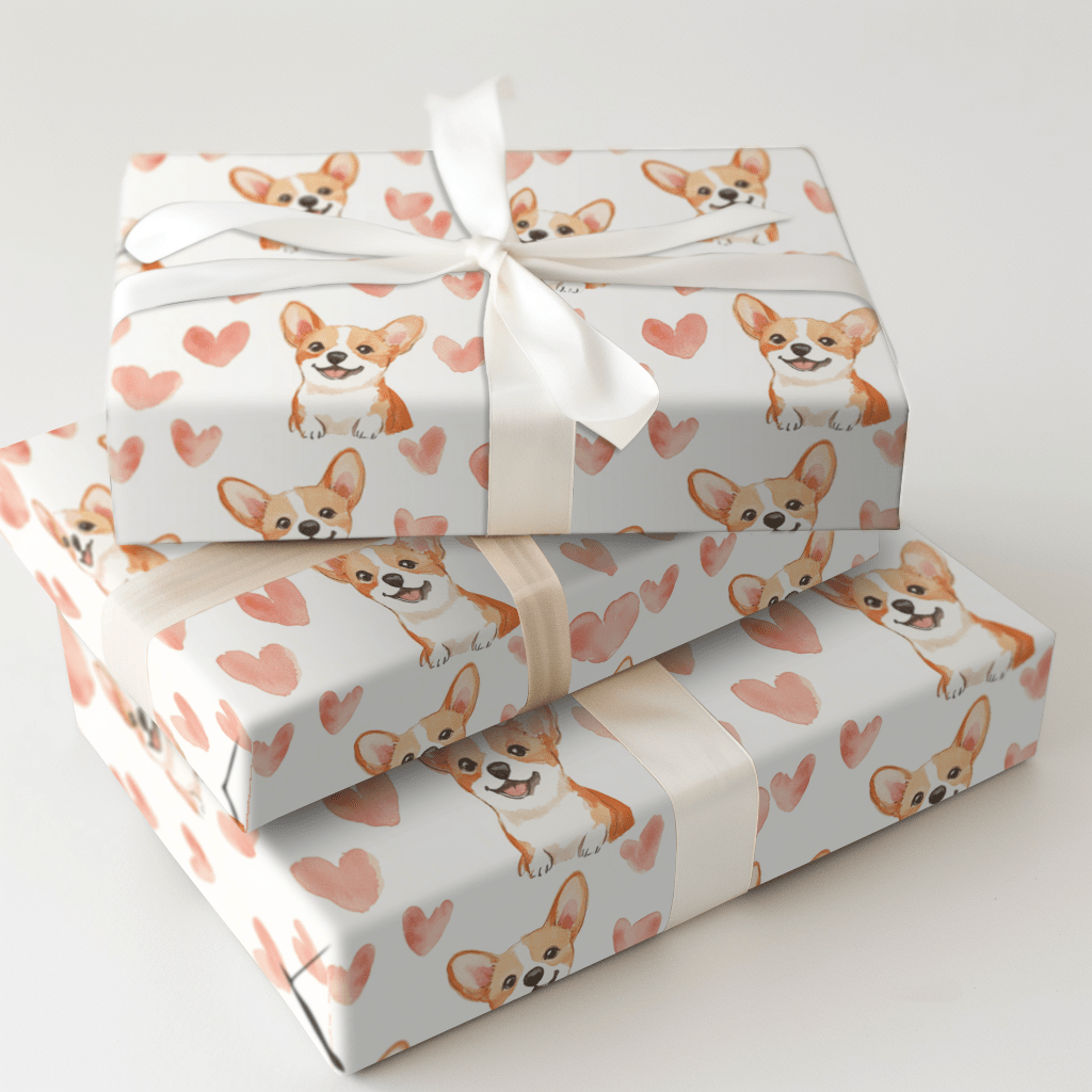 Corgi Valentine - Wrapping Paper - Aspen & Arlo