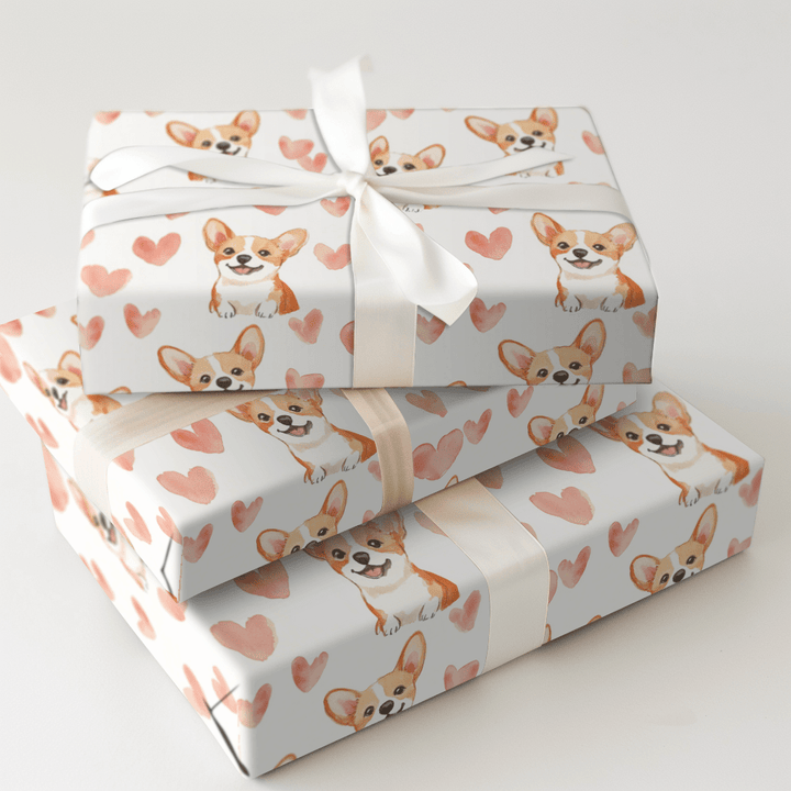 Corgi Valentine - Wrapping Paper - Aspen & Arlo