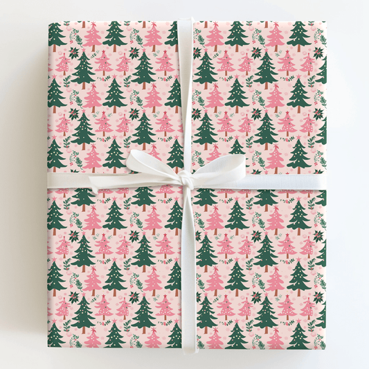 Girly Green Holiday - Wrapping Paper - Aspen & Arlo