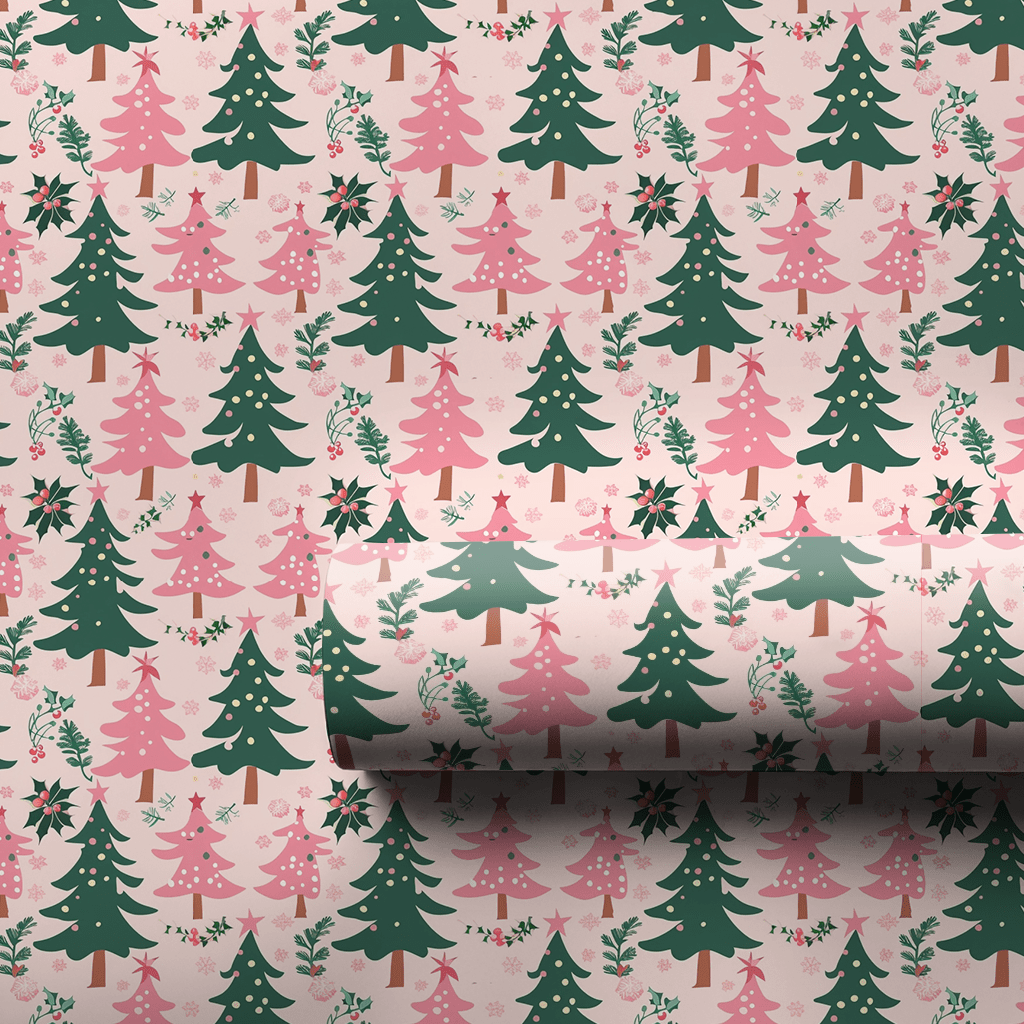Girly Green Holiday - Wrapping Paper - Aspen & Arlo