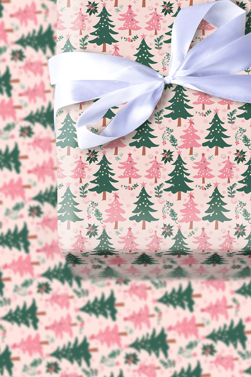 Girly Green Holiday - Wrapping Paper - Aspen & Arlo