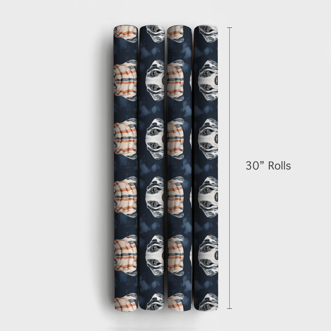 Bundle Up with the Harlequin Great Dane - Wrapping Paper - Aspen & Arlo