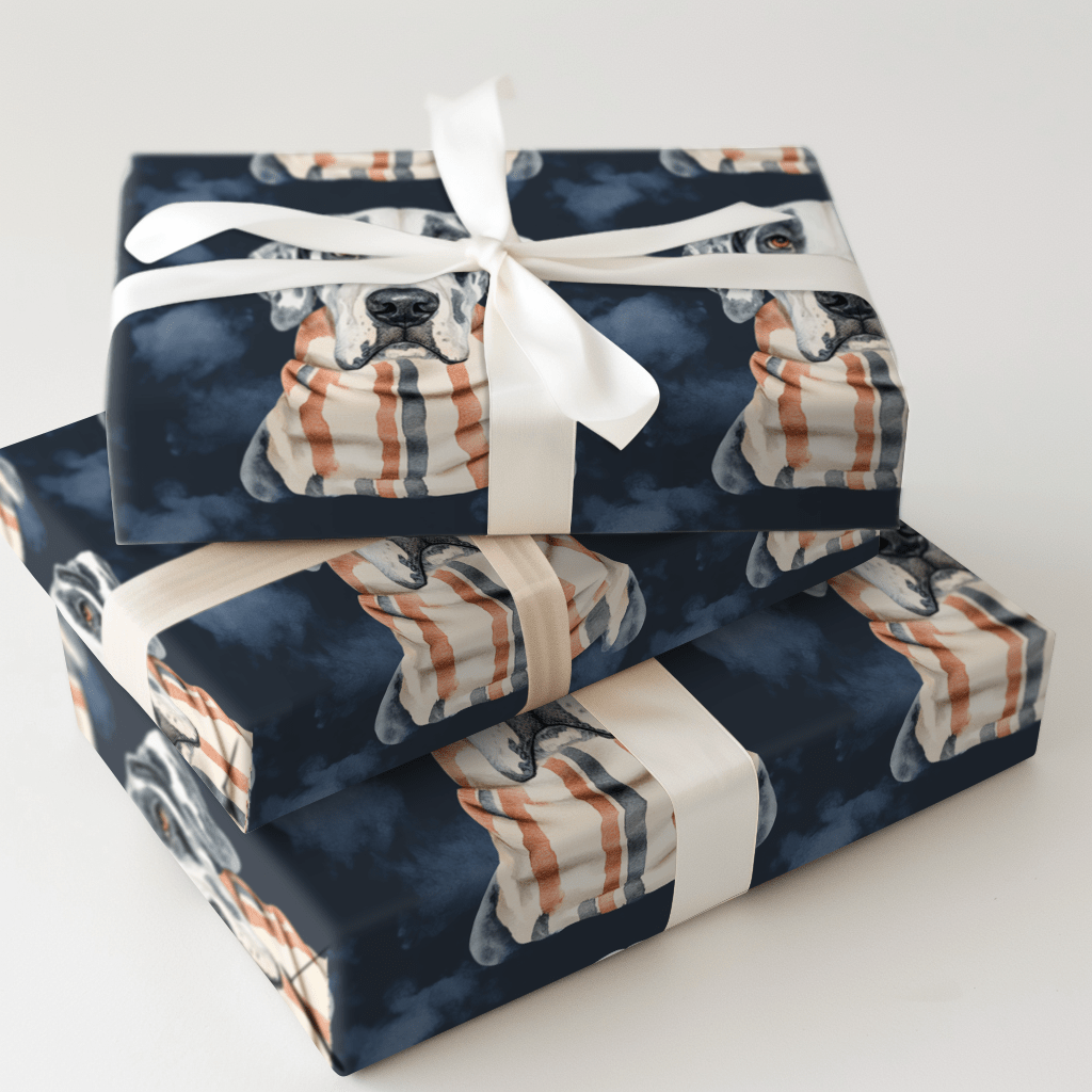 Bundle Up with the Harlequin Great Dane - Wrapping Paper - Aspen & Arlo
