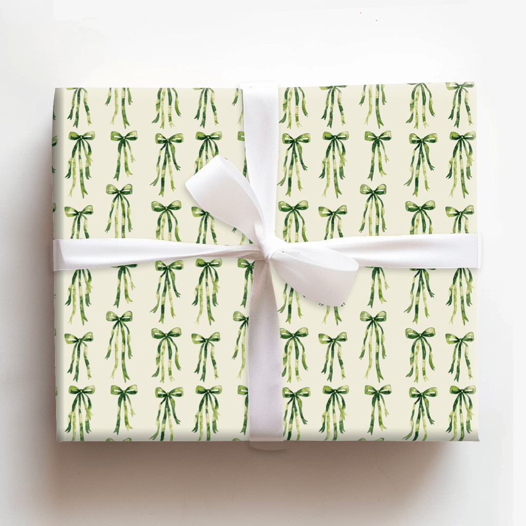 Emerald Bow - Wrapping Paper - Aspen & Arlo