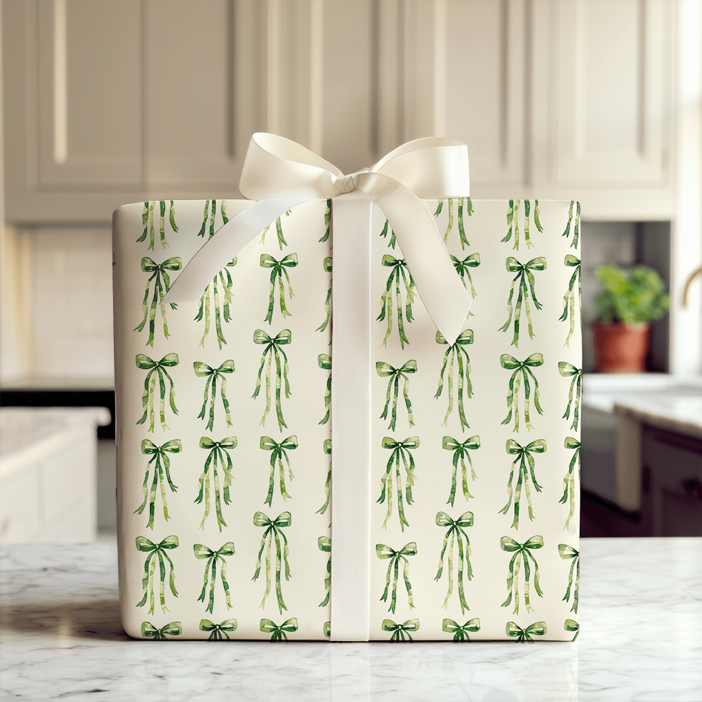 Emerald Bow - Wrapping Paper - Aspen & Arlo