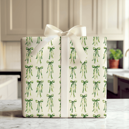 Emerald Bow - Wrapping Paper - Aspen & Arlo