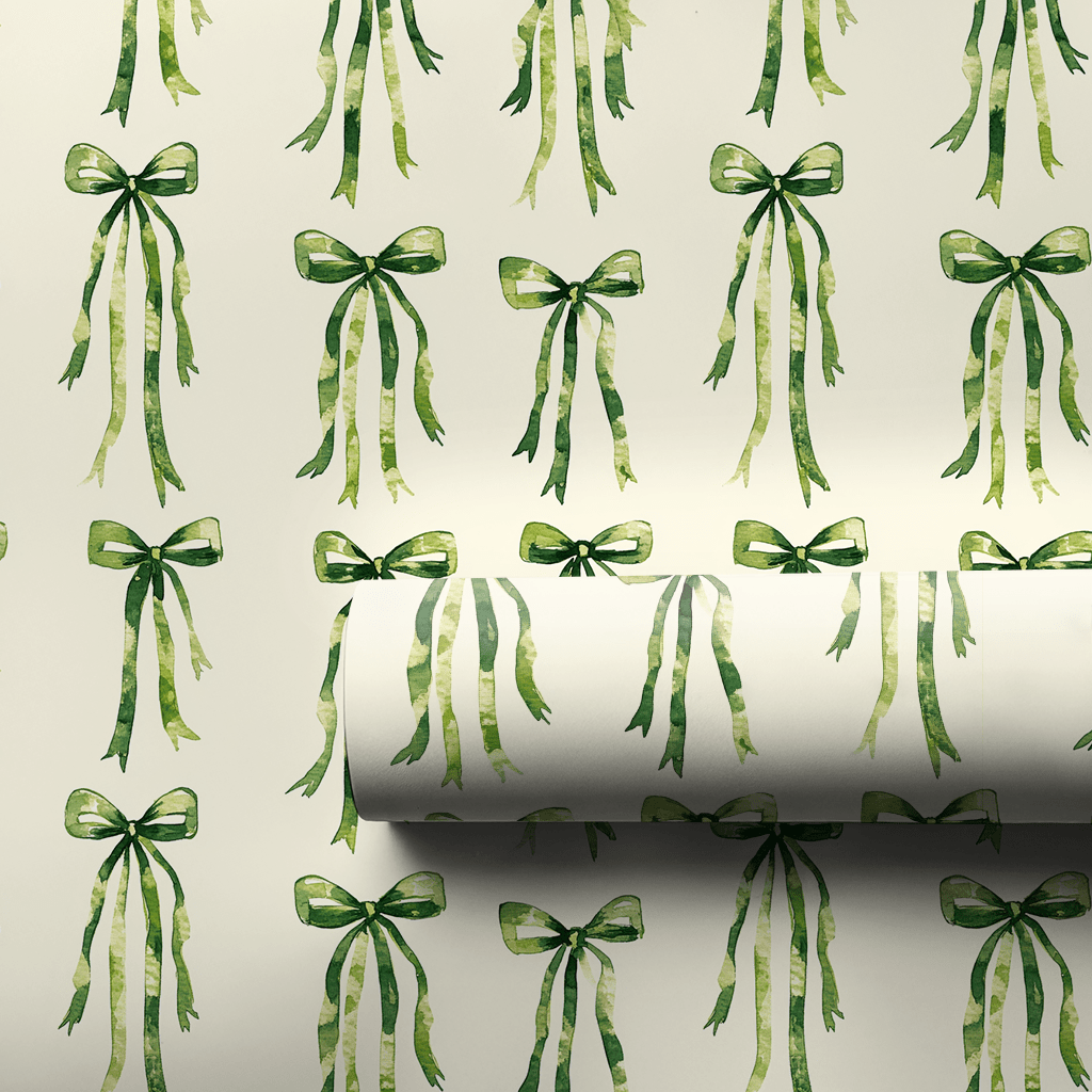 Emerald Bow - Wrapping Paper - Aspen & Arlo