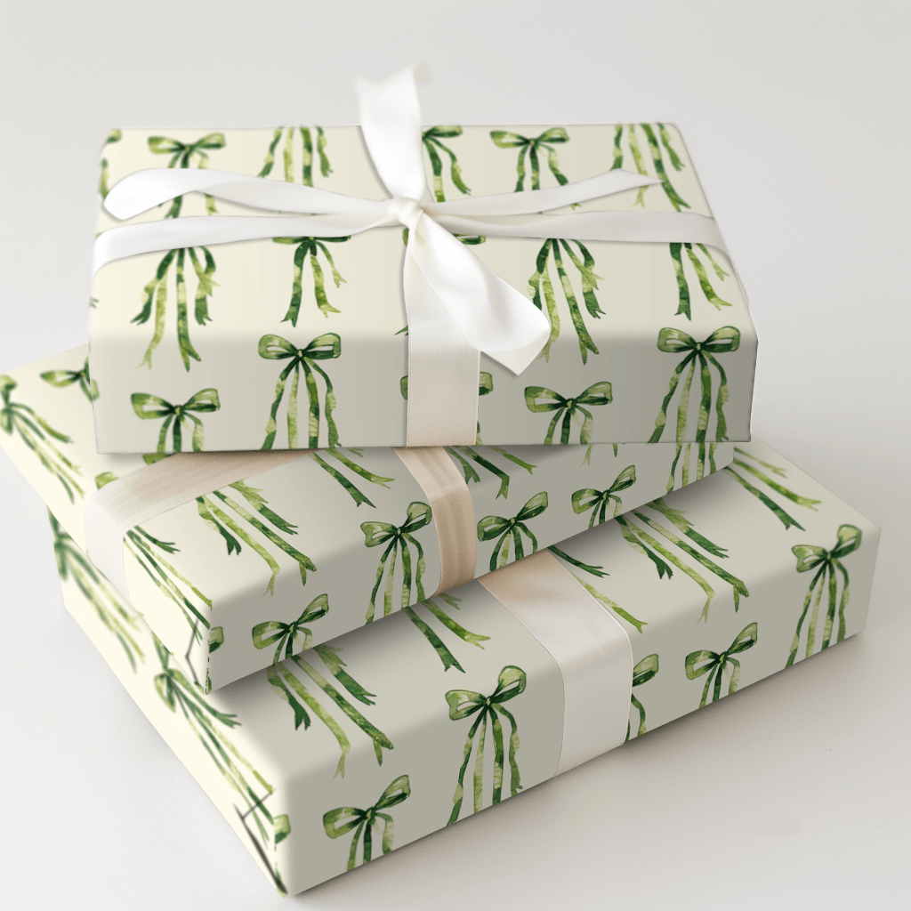 Emerald Bow - Wrapping Paper - Aspen & Arlo