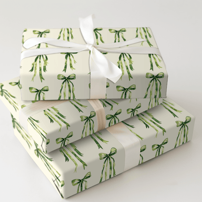 Emerald Bow - Wrapping Paper - Aspen & Arlo