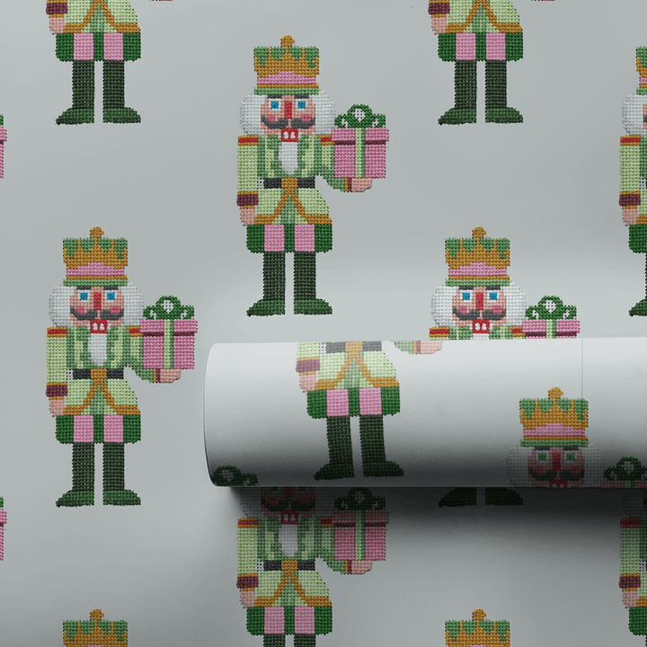 Nutcracker Needlepoint - Wrapping Paper - Aspen & Arlo