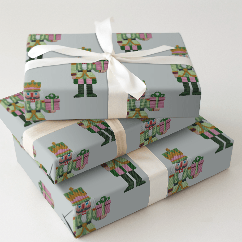 Nutcracker Needlepoint - Wrapping Paper - Aspen & Arlo