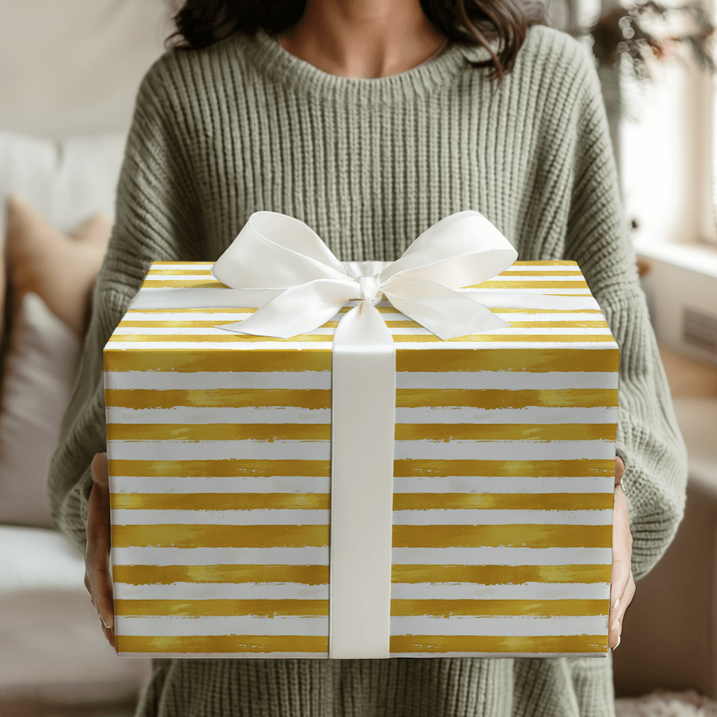 Honeyed Stripes - Wrapping Paper - Aspen & Arlo