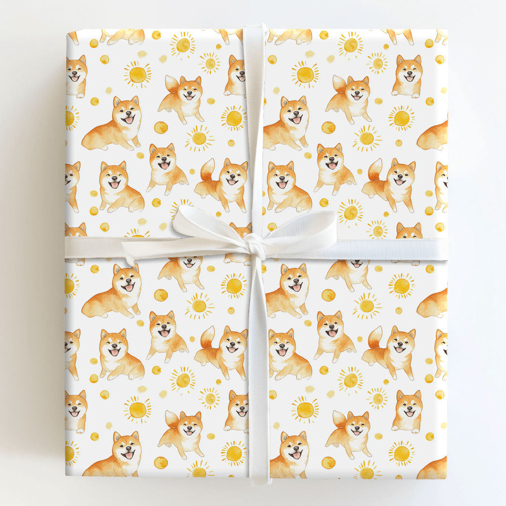 Sunny Day with the Shiba Inus - Wrapping Paper - Aspen & Arlo