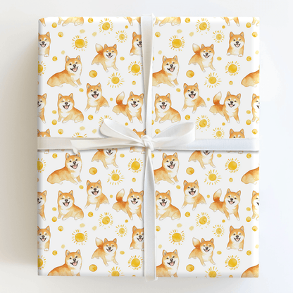 Sunny Day with the Shiba Inus - Wrapping Paper - Aspen & Arlo