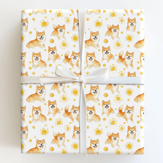 Sunny Day with the Shiba Inus - Wrapping Paper - Aspen & Arlo