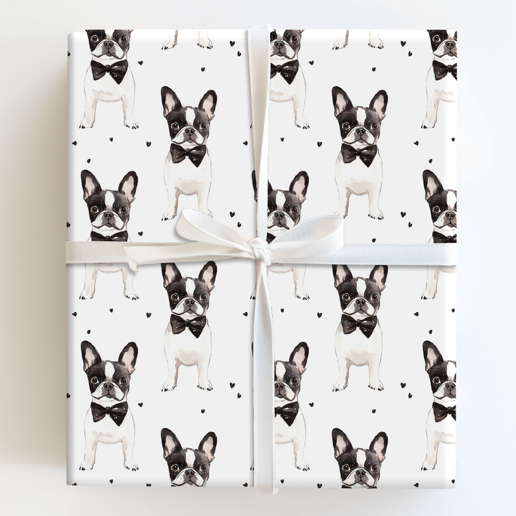 Black Tie with the Boston Terriers - Wrapping Paper - Aspen & Arlo