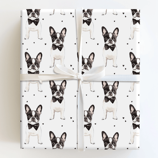 Black Tie with the Boston Terriers - Wrapping Paper - Aspen & Arlo