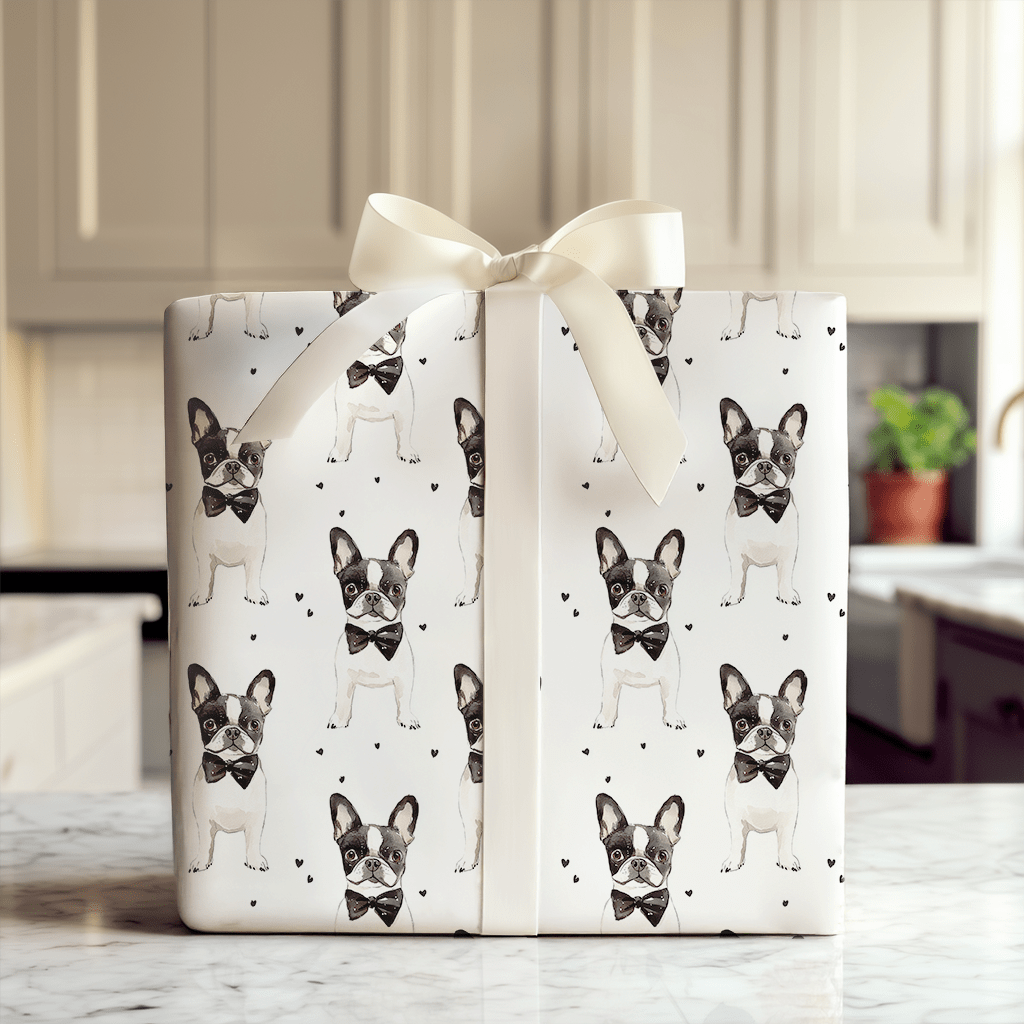 Black Tie with the Boston Terriers - Wrapping Paper - Aspen & Arlo