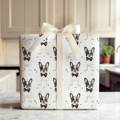 Black Tie with the Boston Terriers - Wrapping Paper - Aspen & Arlo