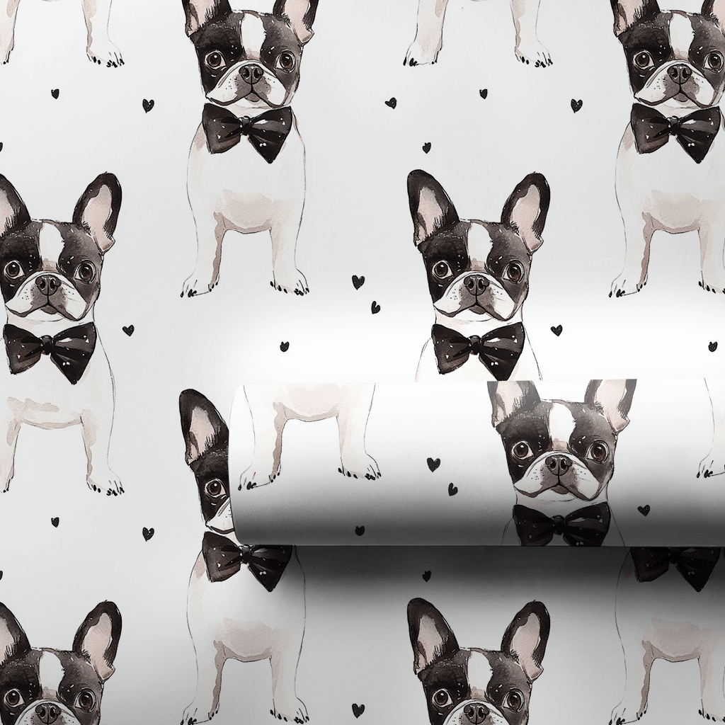 Black Tie with the Boston Terriers - Wrapping Paper - Aspen & Arlo