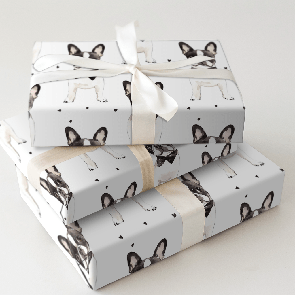 Black Tie with the Boston Terriers - Wrapping Paper - Aspen & Arlo