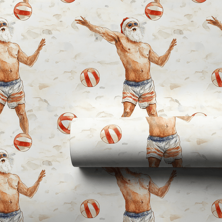 Sandy Smash Santa - Wrapping Paper - Aspen & Arlo