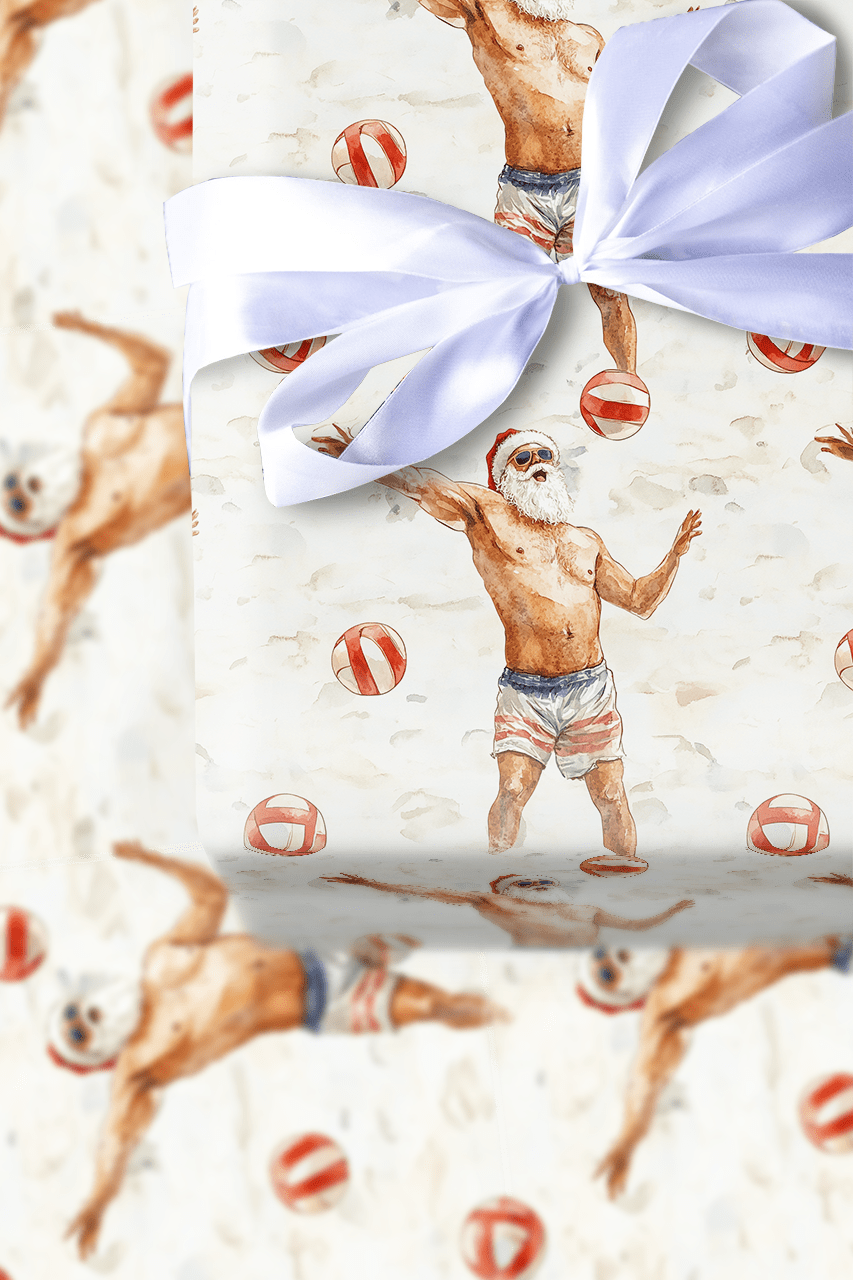 Sandy Smash Santa - Wrapping Paper - Aspen & Arlo