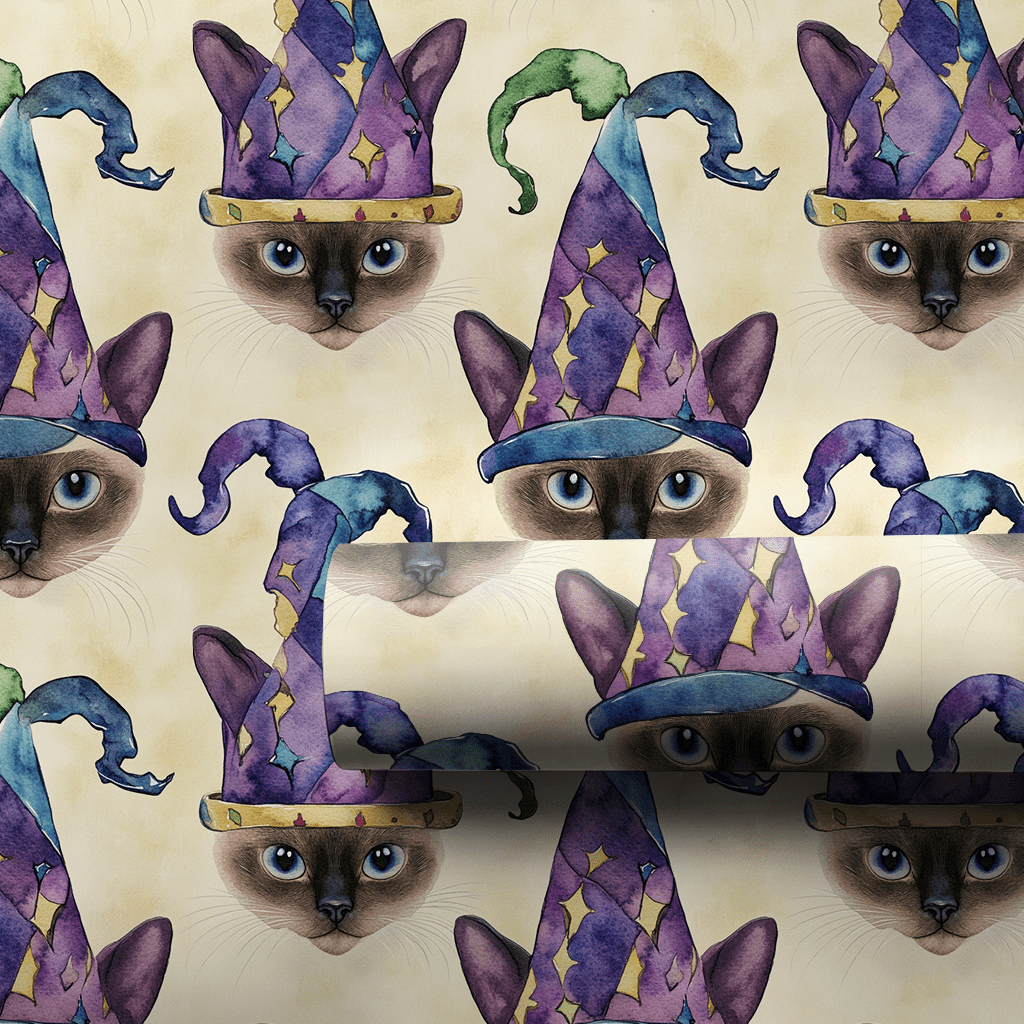 Mardi Gras Siamese - Wrapping Paper - Aspen & Arlo