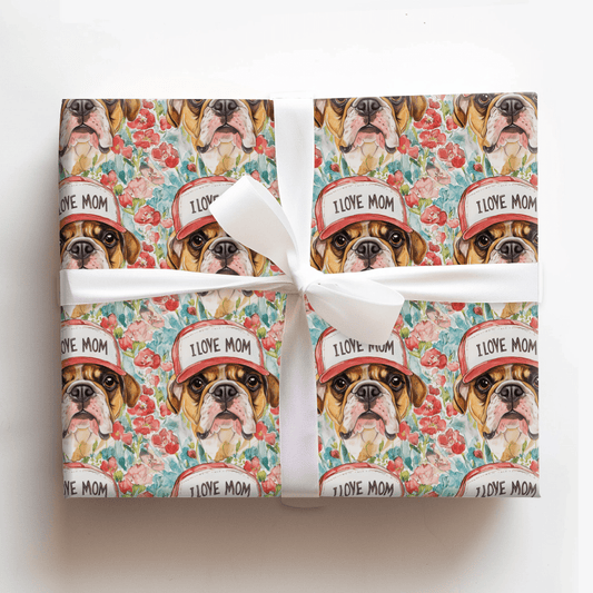 Mom's Favorite Bulldog - Wrapping Paper - Aspen & Arlo