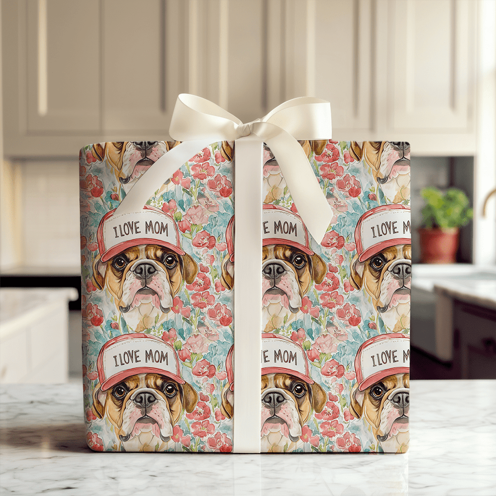 Mom's Favorite Bulldog - Wrapping Paper - Aspen & Arlo