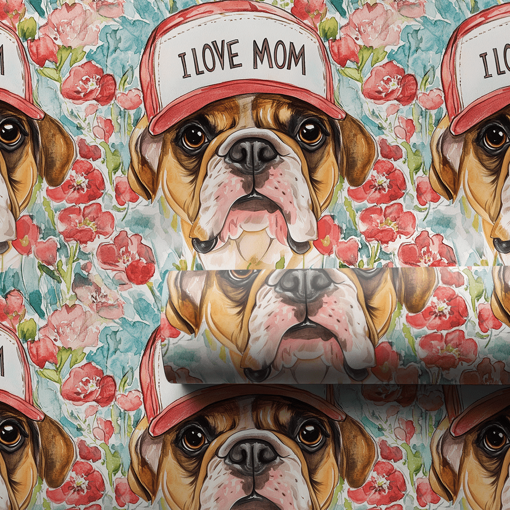 Mom's Favorite Bulldog - Wrapping Paper - Aspen & Arlo
