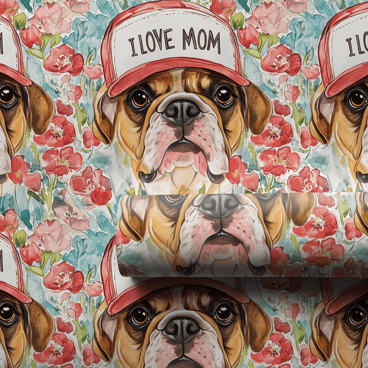 Mom's Favorite Bulldog - Wrapping Paper - Aspen & Arlo