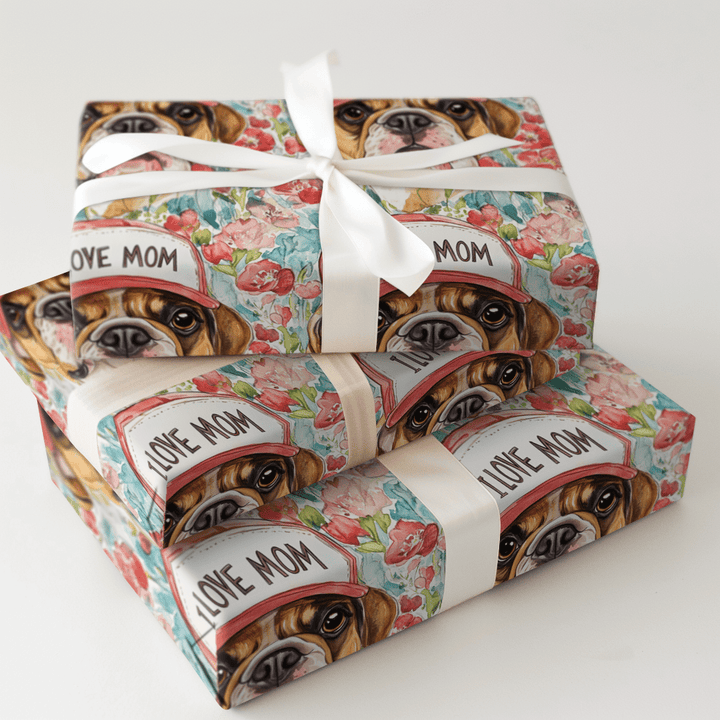 Mom's Favorite Bulldog - Wrapping Paper - Aspen & Arlo
